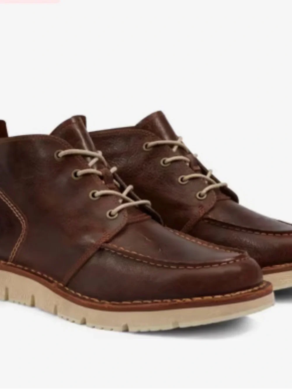 NEW W/Box Timberland Men's Dark Brown Leather Chukka Boots with Cream Sole
